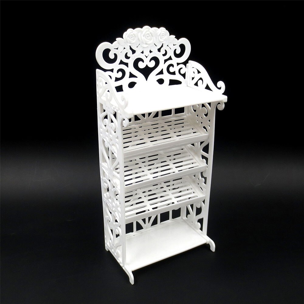 Citygirl White Plastic 5-layer Doll Shoes Rack Hollowed Shoe Shelt Playhouse Accessories