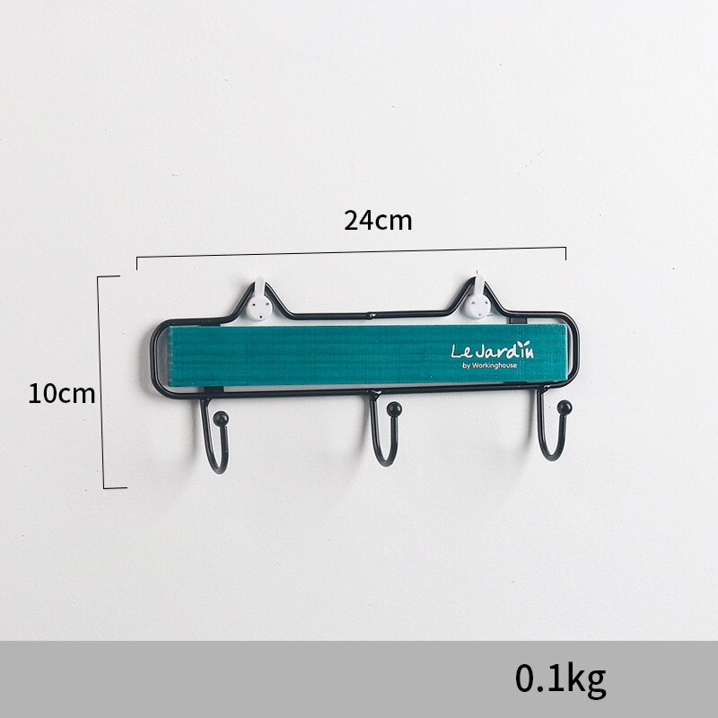 CAPTAINIRON Wall Hanging Letter Hooks for Key Holder Wall Decoration Hanger Iron Craft for Home Decor and Kitchen Tools Perchero: Blue-3Hooks