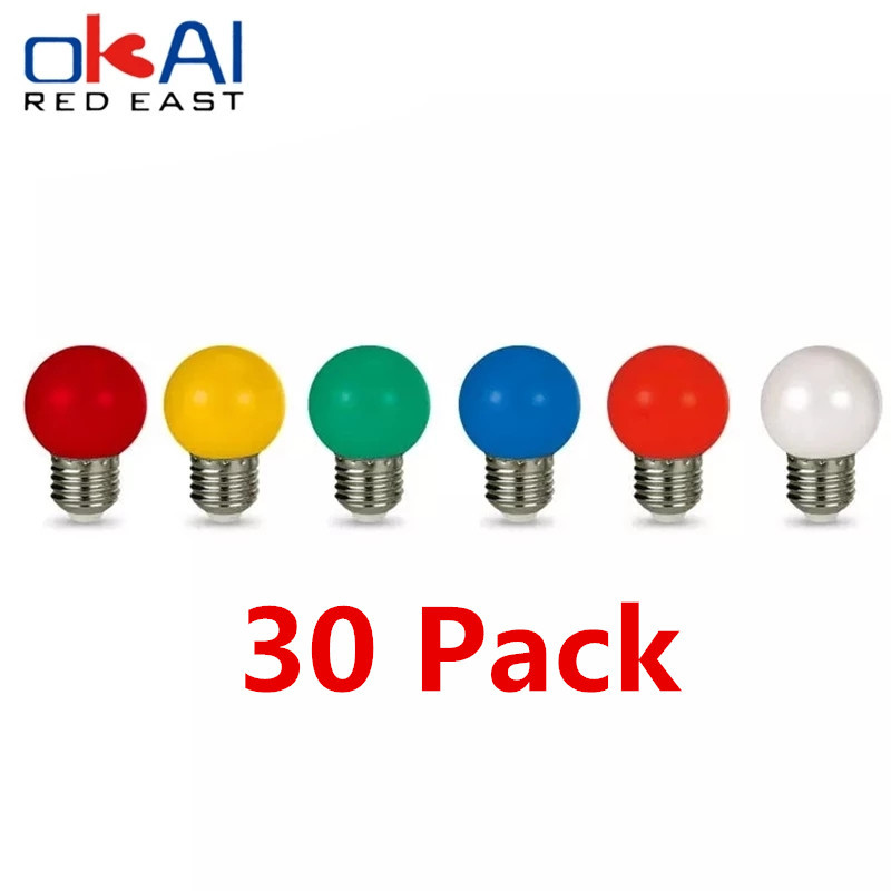 Farvet led-pære  e27 220v g45 3w 6 farver rgb-lampe led-lampe dekoration julelamper husholdningspære
