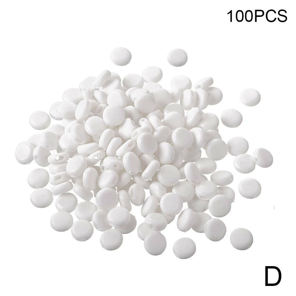 100Pcs 9/10Mm Platte Aanpassing Gesp Kralen Silicagel Bottons Voor Masker Elastische Koord Stopper Touw Slot diy Strap Cord End: Flat white