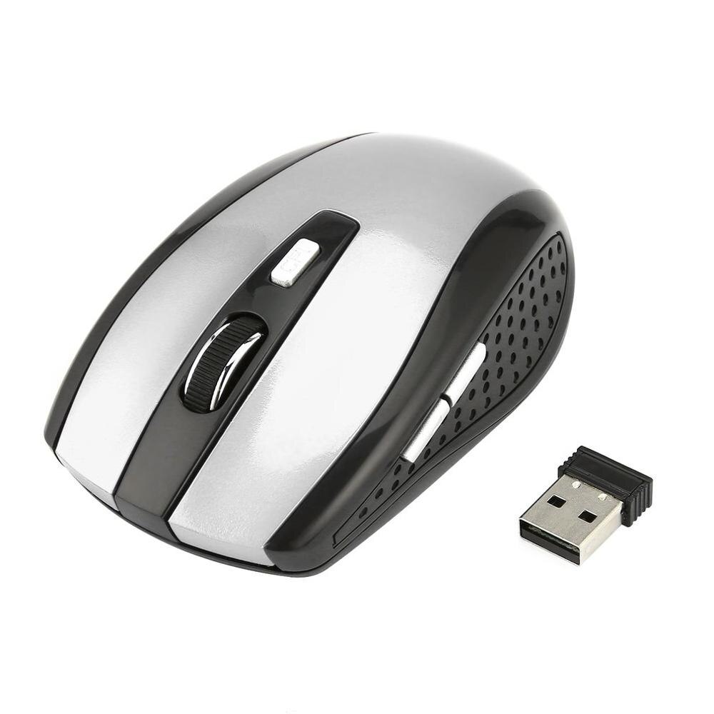 2.4GHz Wireless Mouse Portable Intelligent Gaming Mouse Optical Rolling Gamer Mice USB Receiver for PC Laptop Computer: silver