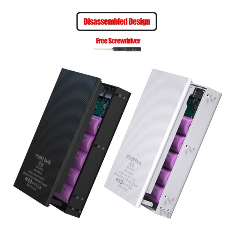 Detachable LCD Display DIY 5x18650 Battery Case Power Bank Shell Portable External Box without Battery Powerbank Protector