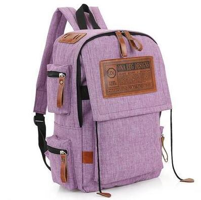 yesetn bag 101916 mens canvas backpack school student bag: purple