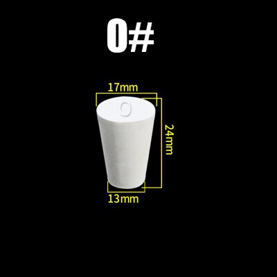 Silicone Rubber Sponge Stopper Hole Plug Lab Flask Test Tube Bottle Glassware Tapered Rubber Plug Bung Stopper: black