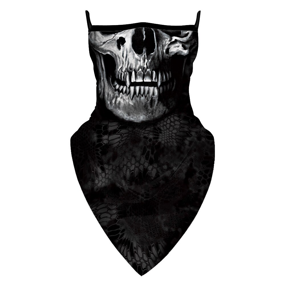 Masque facial de Cosplay d&#39;halloween, tête de mort, écharpe de cou, Bandana, cagoule: 1