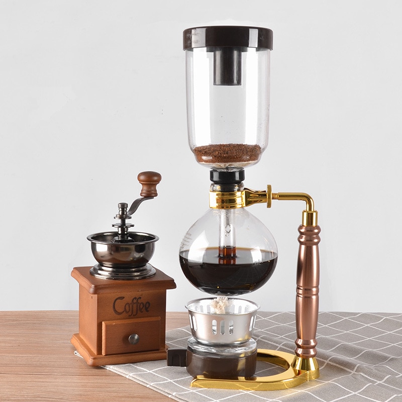Novo Estilo de Casa Sifão cafeteira Sifão Chá tipo de filtro da máquina de café de vidro pote de vácuo cafeteira 3cup