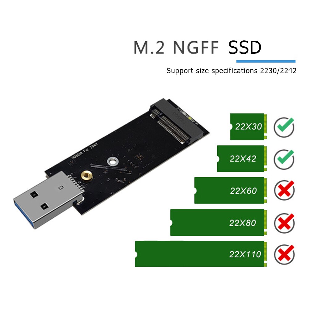 Usb 3.0 Naar M.2 Ssd Behuizing USB3.0 Om Ngff B Sleutel Harde Schijf Adapter (B + M) sleutel M2 Sata Ssd Externe Mobiele Doos Voor 2230 2242 M2