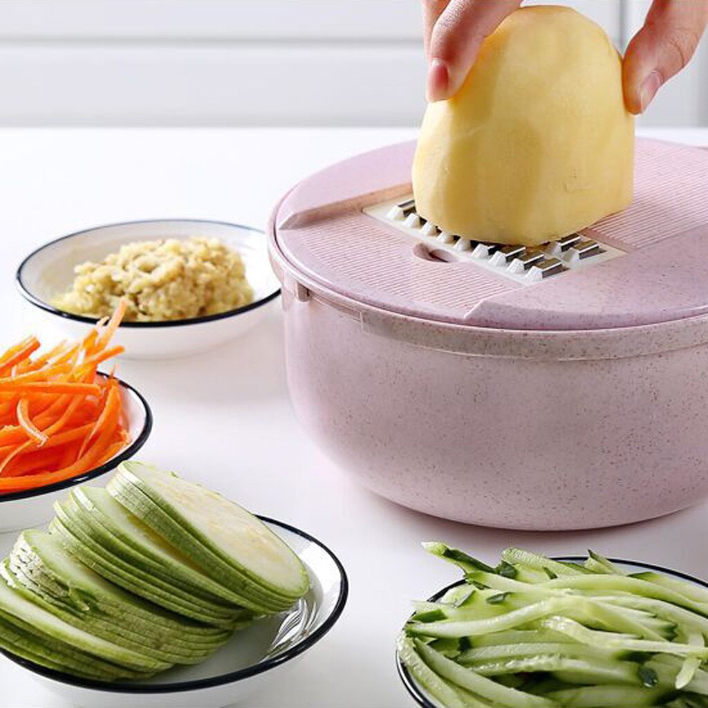 Wheat Straw Cutter Food Chopper Potato Slicer Vegetable Fruits Shredder 8 Pieces Multi-function Cutting Kitchen Grinding Device