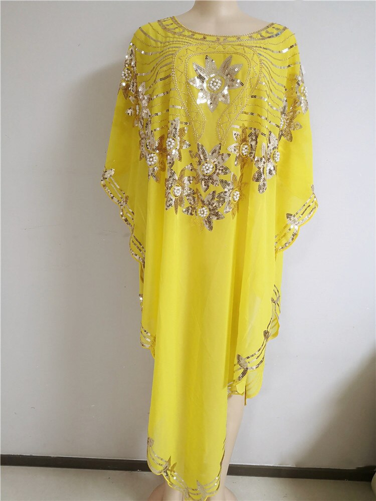 Vestido africano de lentejuelas de para mujer, Africana, abrigo: Amarillo