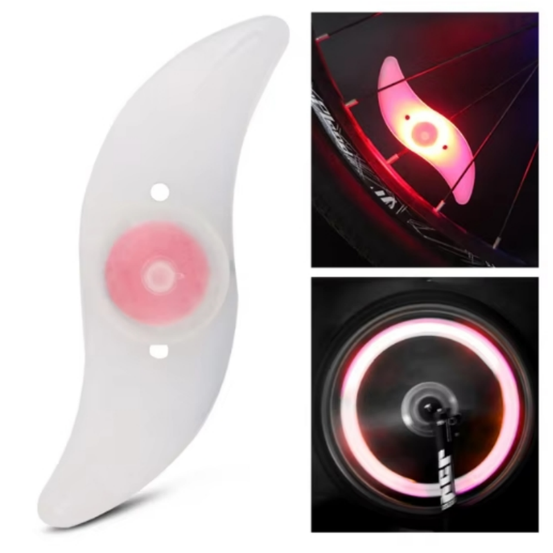 Luz para radios de rueda de bicicleta, luces para neumáticos, 3 modos, LED, resistente al agua, advertencia de seguridad para bicicleta, fácil de instalar, accesorios para bicicleta con batería: Gris claro