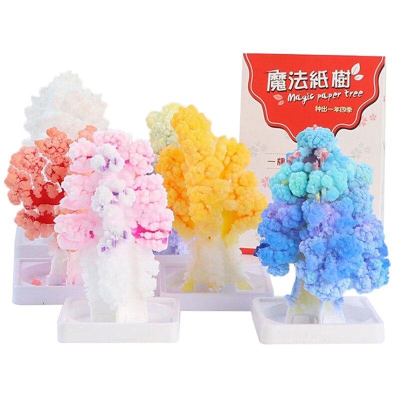 1Pc Mini Visual Magic Artificial Sakura Trees Decorative Growing DIY Paper Tree Novelty Baby Toy Flower Tree Exploring