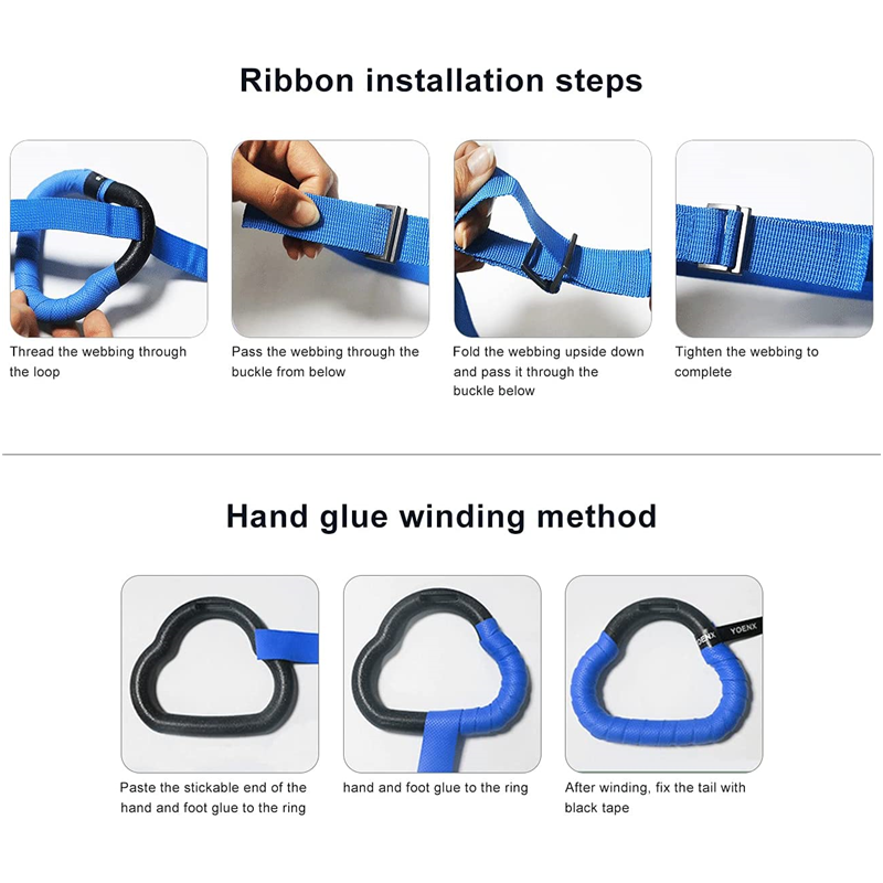 Gymnastic Rings Set Childrens Home Fitness Training Equipment with Adjustable Buckle Heightening Pull Ring for Physical Training