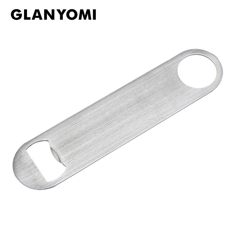 1pc holdbare øl flaskeåbner rustfrit stål flad hastighed flaske låg åbner fjerner bar blad køkkenværktøj