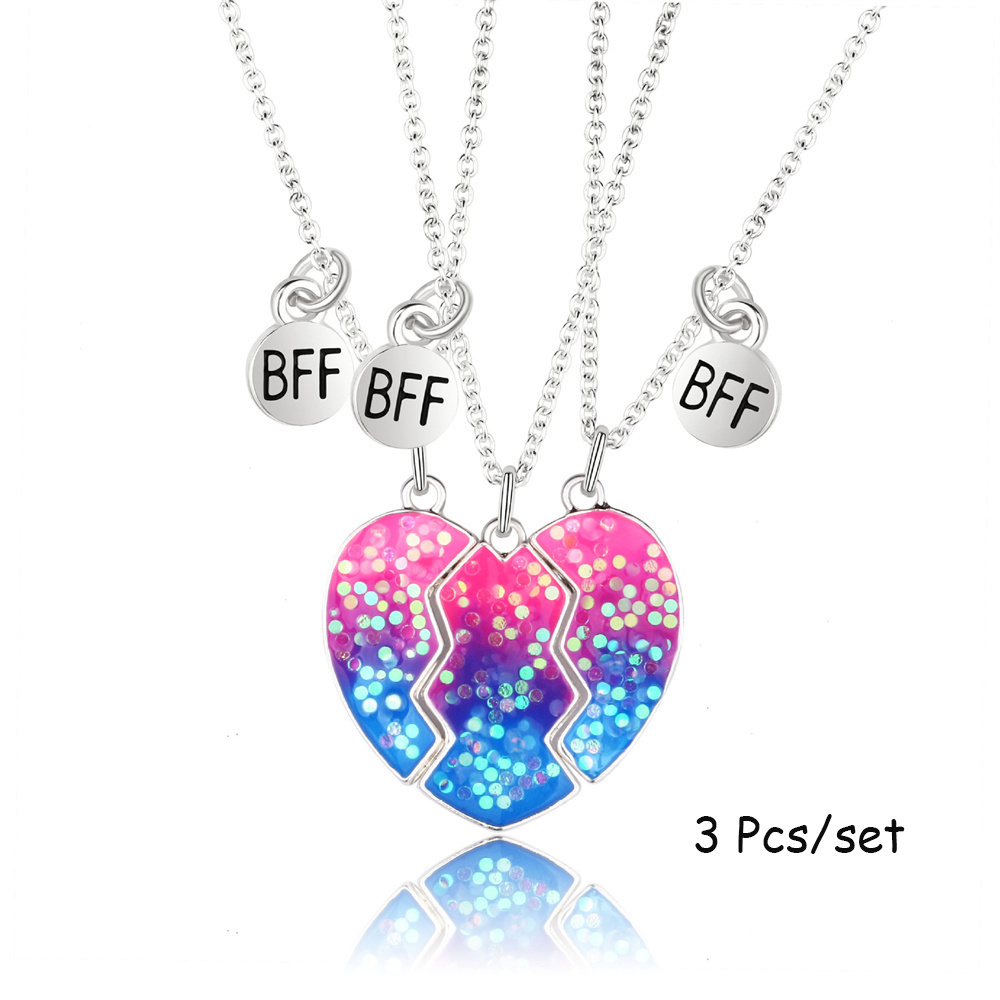 Collana Amicizia BFF Con Ciondolo Cuore Che Si Divide, In Lega Dorata, Regalo Per Migliore Amica - 2