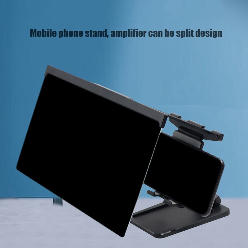 Phone Screen Magnifier With Cell Phone Stand For Desk 12Inch 3D HD Phone Screen Amplifier Projector Adjustable Desktop