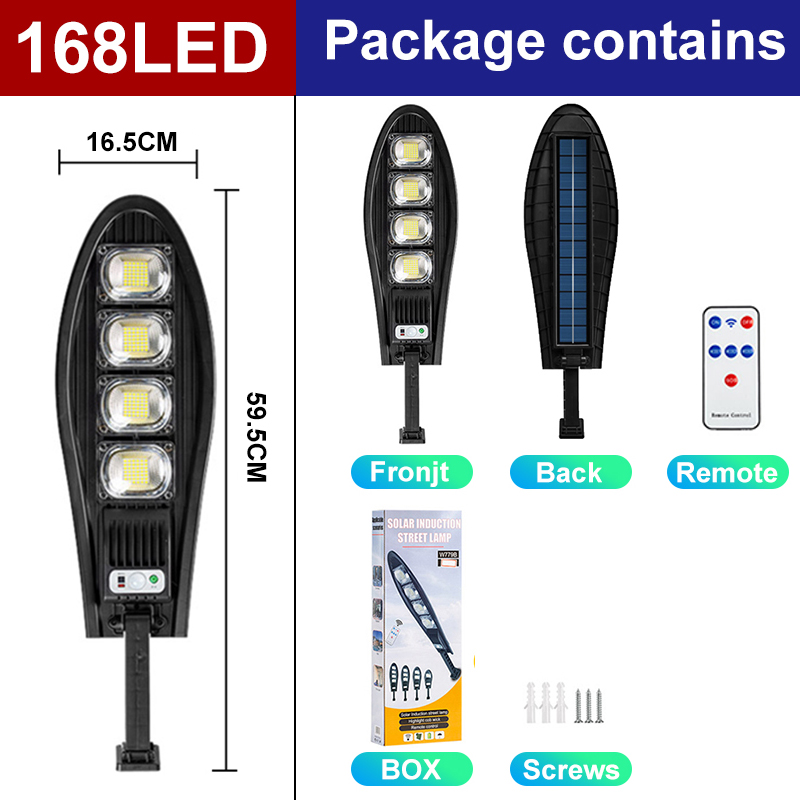 12000 Watt Led Outdoor Solar Light Solar Powered Lamp Waterdichte Solar Light Pir Bewegingssensor Straat Lamp Voor Tuin Decoratie: 168LED / 2PCS