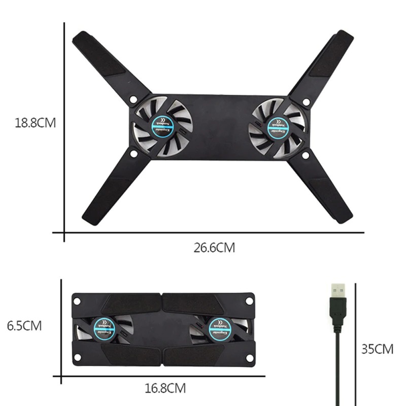 Rotatable USB Fan Cooling Pad 2 Fans Cooler Notebook Cooler Computer Laptop Stand USB Fan For 10-17" PC Laptop PC Computer