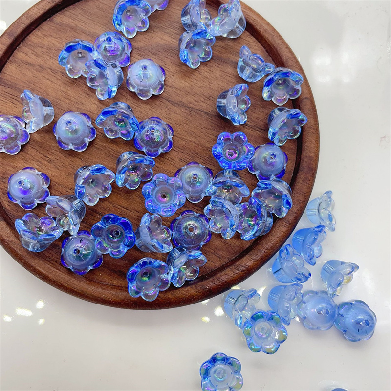 Perles de Verre en Forme de Fleur de Muguet, Accessoire de 6x10mm, 50 Pièces/Lot