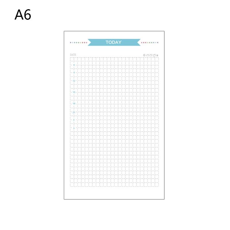 6 Gaten Refill Innerlijke Papier Dagboek Week Maand Planner Voor A5 Losse Blad Notebook: A