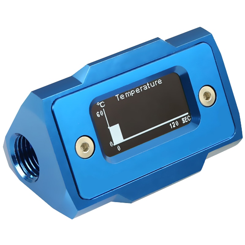 Misuratore Di Portata E Termometro Hakeeta Per Raffreddamento A PC: Filettatura G1/4, Display Digitale, Sonda Impermeabile, Ampio Voltaggio 5-24V. - 2