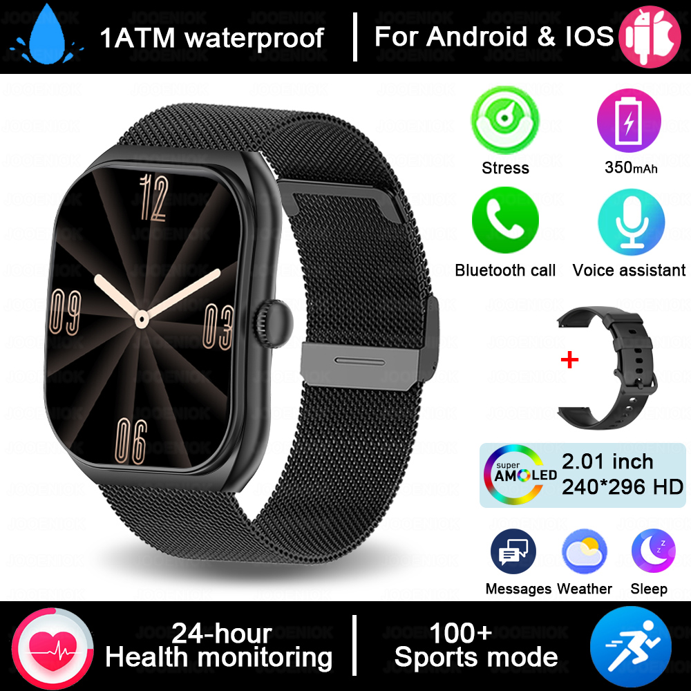 2025 Nuovo 2.01-Pollici Grande Schermo HD Smartwatch 1ATM Impermeabile Modalità Multi-sport Frequenza Cardiaca Chiamata Bluetooth accorto guarda per XIAOMI: Giallo