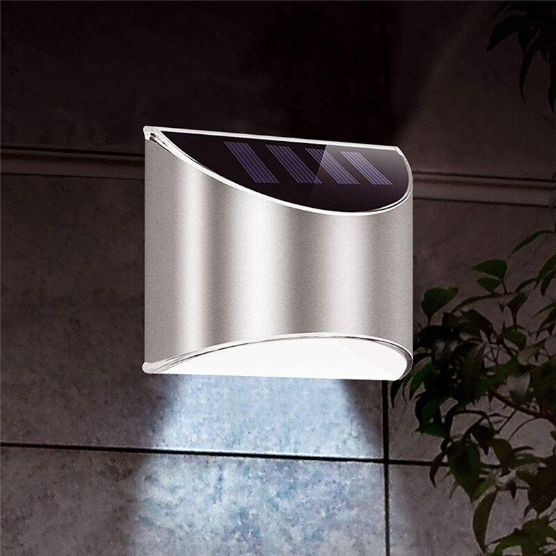 Solar Light Outdoor Wall Sconce Led Garden Waterproof Solar Powered Security Lighting for House Front Patio Fence Step Lamp: 1pc Cold white