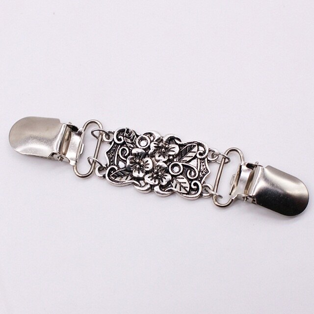 retro-versilberung, entenschnabelschnalle, kleidungsdekorkette, Strickjacke-Clip, zur Seite fahren-Clip, blusenclip, kleidungsdekoration, brosche, anstecknadeln: 4