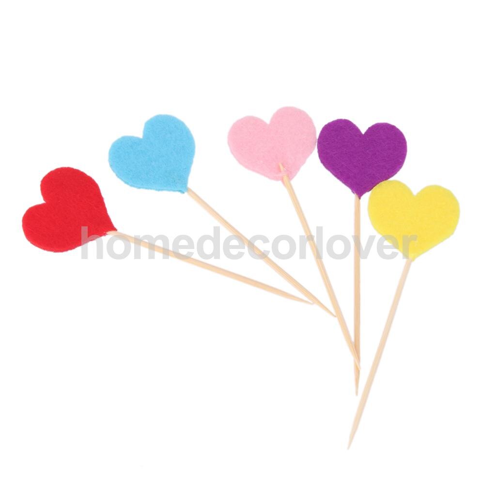 50 Stuks Hart Patroon Voedsel Picks Party Tandenstoker Cupcake Cocktail Decor