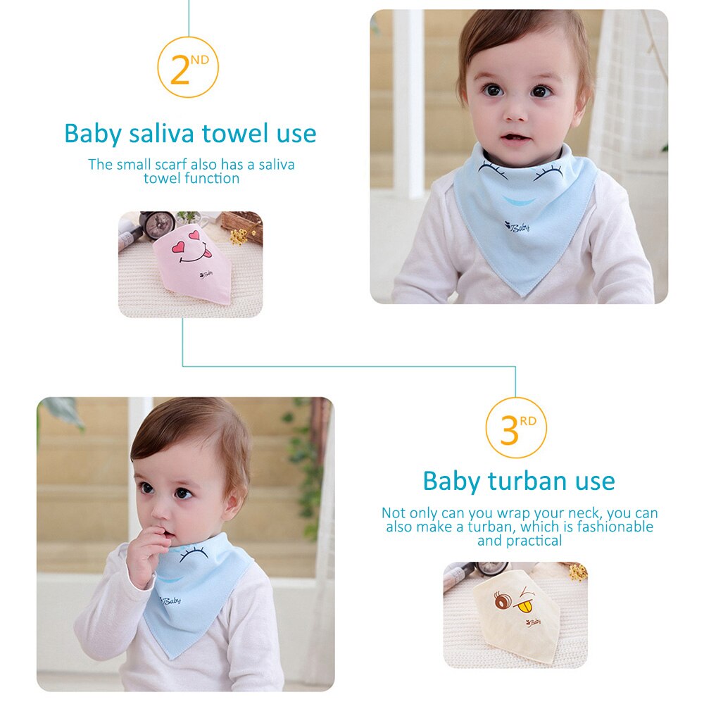 Cartoon Baby Bib Zachte Biologische Katoen Effen Kleur Driehoek Dubbele Sjaal Feeding Speeksel Handdoek Bandana Burp Doek Baby Douche
