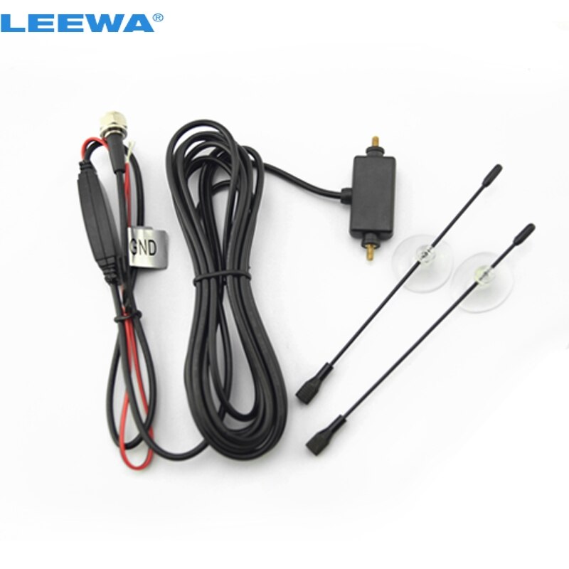 LEEWA 1 set Auto F Connector Plug Digitale Tv-antenne Auto met Ingebouwde Booster Versterker Auto Antenne # CA909
