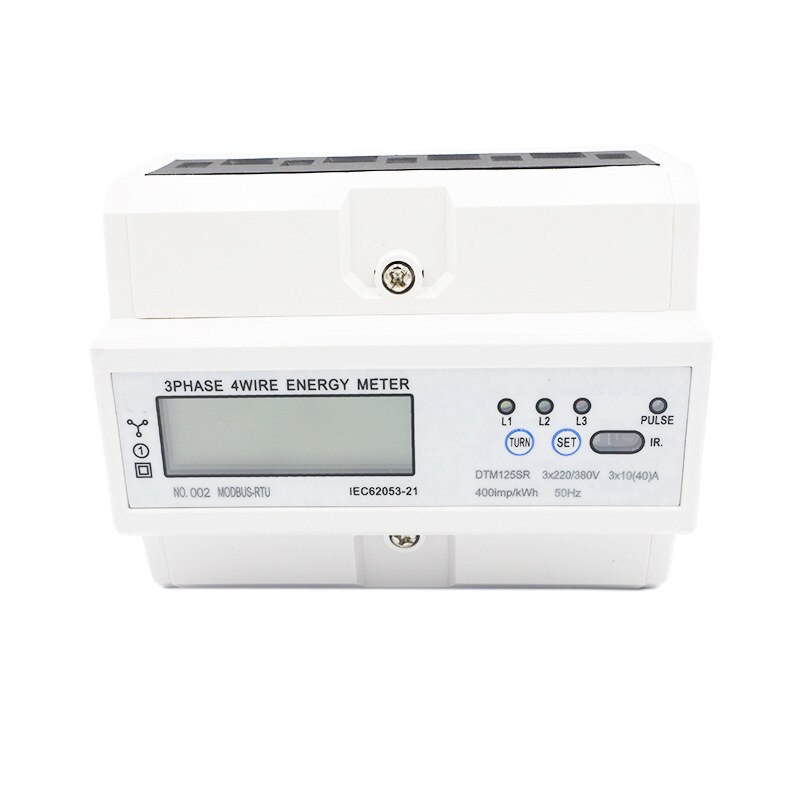 Compteur d'énergie de wattmètre de Rail Din Watt mètre triphasé à quatre fils RS485 MODBUS protocole multifonctionnel 3xAC22 0/380V 10-40A