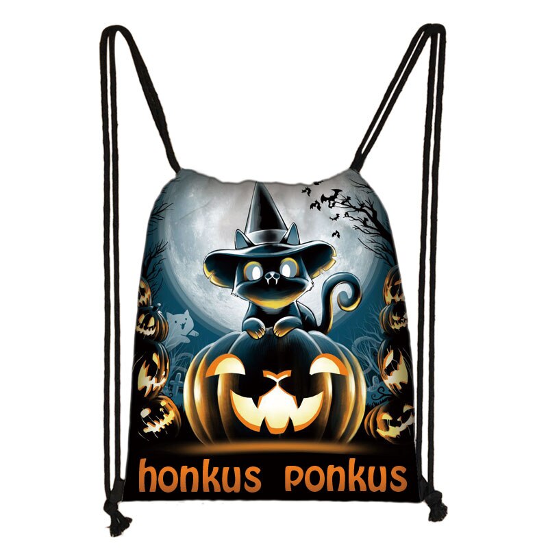 Honkus ponkus heks eend trekkoordtas halloween dames opbergzakken hocus pocus rugzak meisjes snoepboek tas: Skdhonkus 01