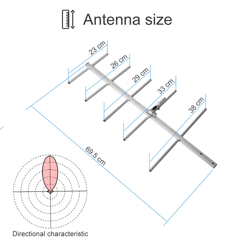 Yagi -ay02 yagi antenn uhf 400-470 mhz hög förstärkning 11 dbi  so239 kontakt yagi-uda antenn passar för tyt md -390 bf-888s walkie talkie