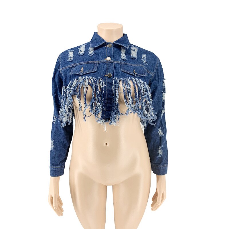 Denim Jacket Women Over Sized Plus Size 4XL 5XL Veste Jean Femme Veste En Jean Courte Chaqueta Mujer Chaquetas Vaqueras De Mujer