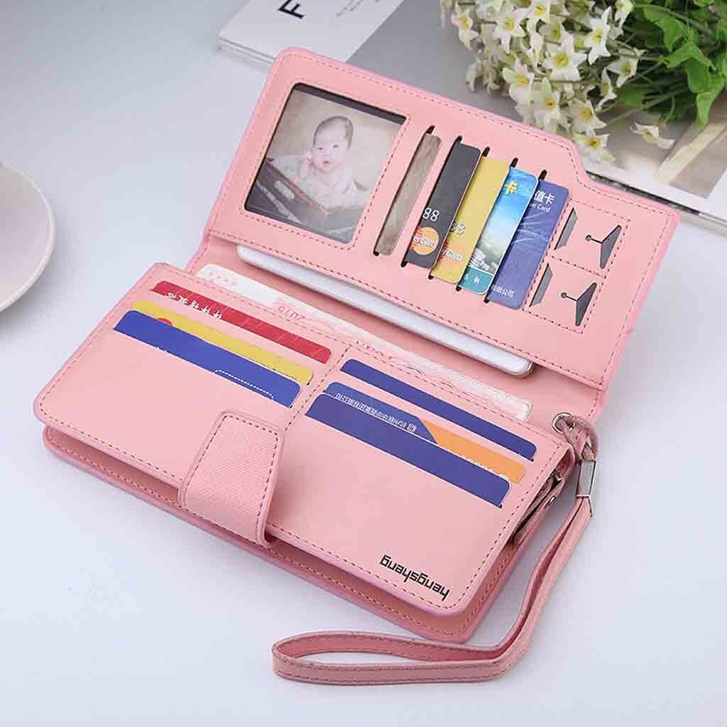 Women's Wallet Folds Casual Pure Color Large-capacity Clutch Soft Multi Wallet For Credit Cards Women #G2