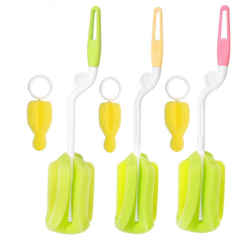 1pcs Baby Bottle Brush Nipple Brush 360-degree Rotating Head Cleaning Sponge Cup Brush Newborn Bottle Brush Baby Accessories