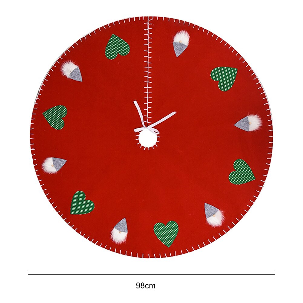 1pc hvide juletræsnederdel plys imiteret pels tæppe xmas gulvmåtte ornamenter glædelig jul år juletræsdekoration: 98cm 01