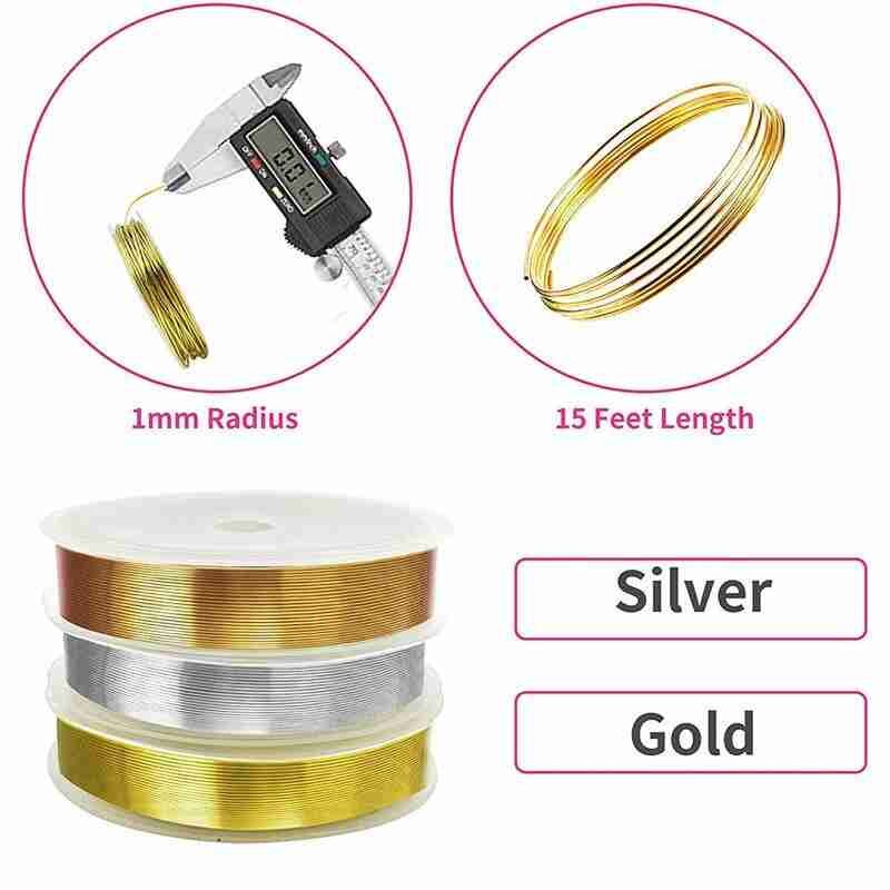 2 pièces/ensemble Or Argent Cuivre Fil Pour Bracelet Collier Bijoux Perles Pour Artisanat Cordon Coloré De Fil De Corde BRICOLAGE I6M4