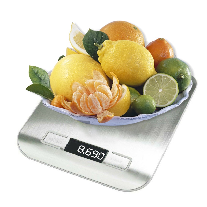 VOGVIGO 5kg / 1g black gray digital kitchen scale electronic liquid crystal display balance scale food weight