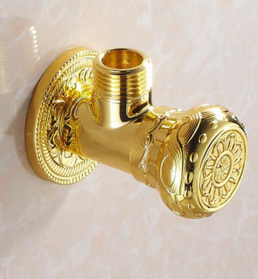 Gouden Hoek Kleppen G1/2x1/2 Keuken Badkamer Accessoires Messing Hoek Valve Voor Wc Wasbak water Afsluiter Wc: D-GL