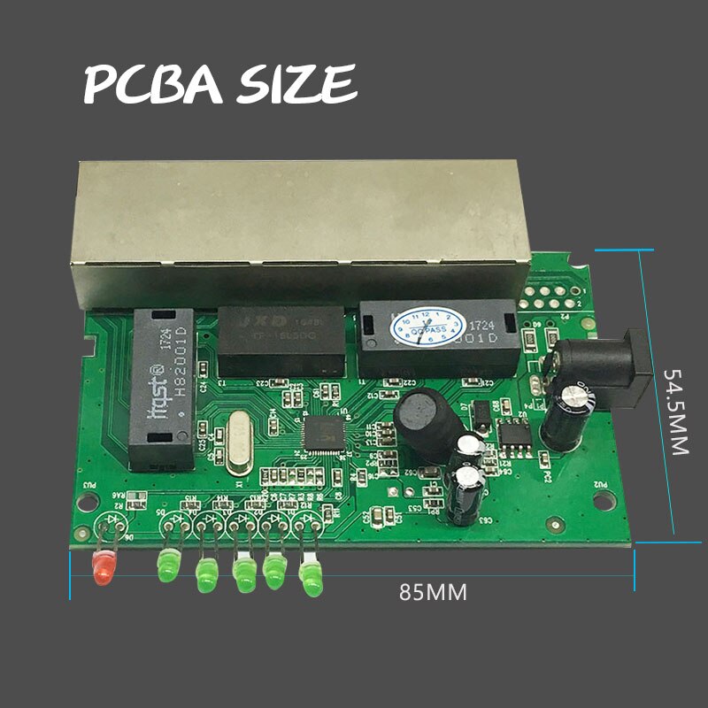 5Port 10/100Mbps Passieve Poe Switch 12V 15V 18V 24V Voeding Splitter 45/+ 78/-Ip Carema Ip Telefoon Toegangscontrole Led Display