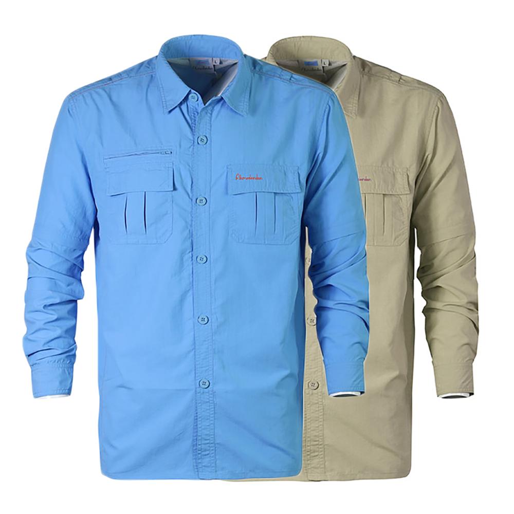 Camisa de pesca de secado rápido para hombre, ropa de rendimiento para exteriores, UPF45, UV, talla de EE. UU., M-2XL