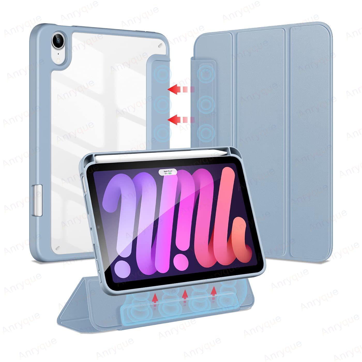 For iPad Mini 7 Case A17 Pro Detachable Magnetic Cover for iPad iPad Mini 7th/6th Generation Case 8.3'' Funda with Pencil Holder: eleven / other