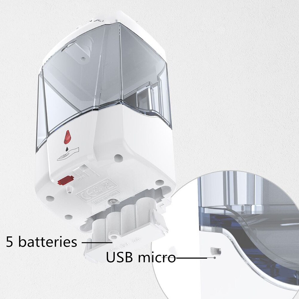 450ml Automatic Sensor Soap Dispenser Touchless Sensor Hand Sanitizer Detergent Dispenser Wall Mounted For Bathroom Kitchen