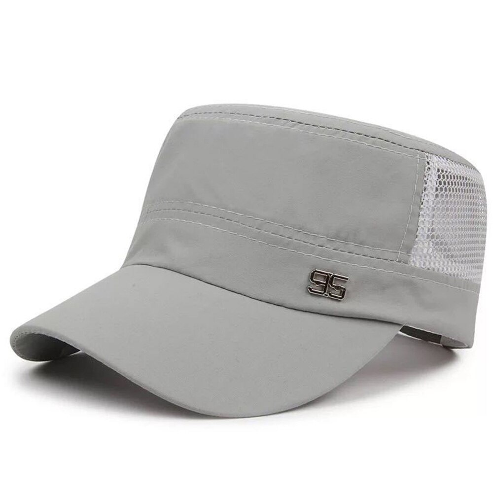 Zomer unisex heren baseballpetten dames ademend mesh snapback petten heren trucker petten: Lichtgrijs