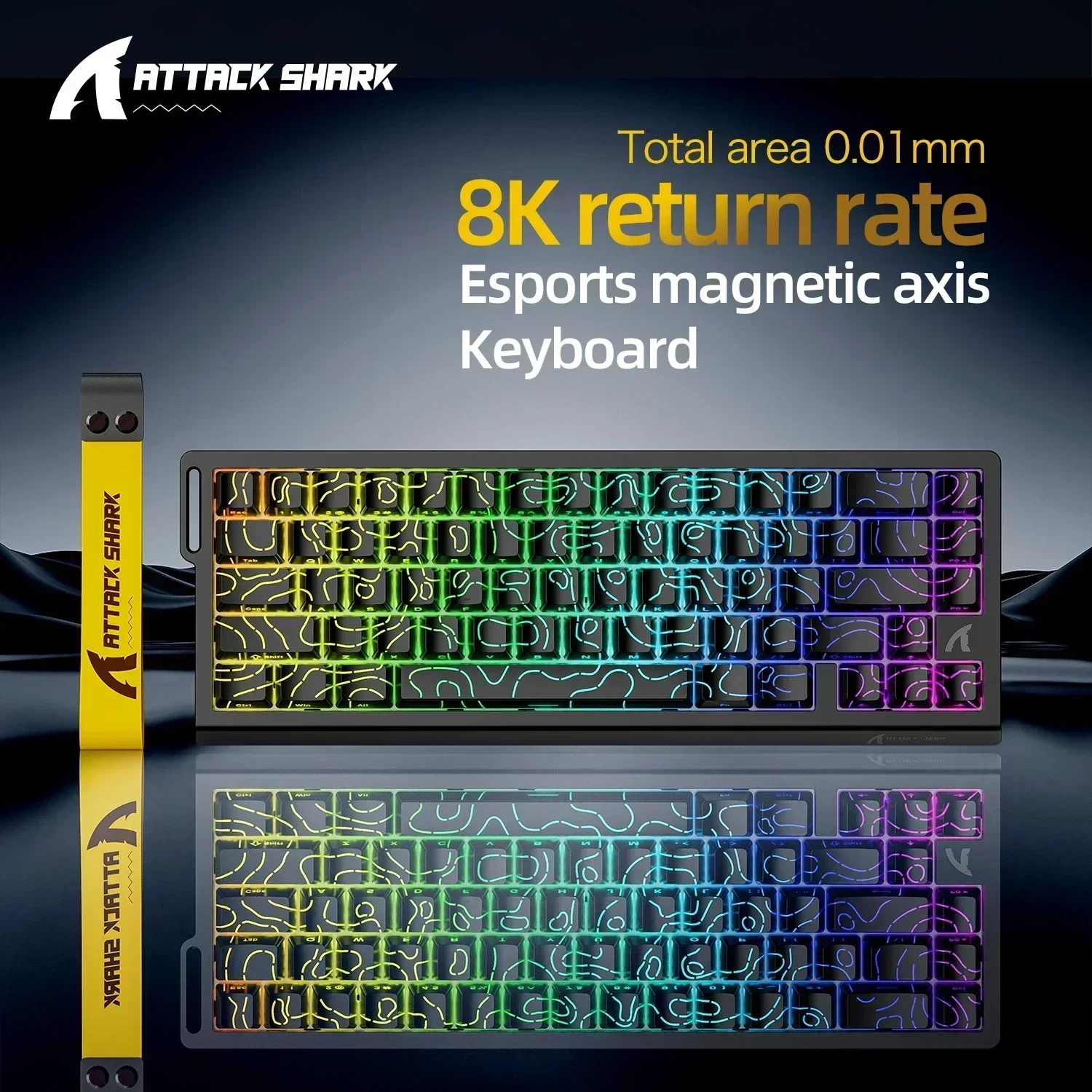 ATTACK SHARK X68HE Magnetyczna klawiatura mechaniczna 8K Low Delay E-Sports Gaming Keyboard RGB 0.01mm RT Accuracy PC Akcesoria Prezent