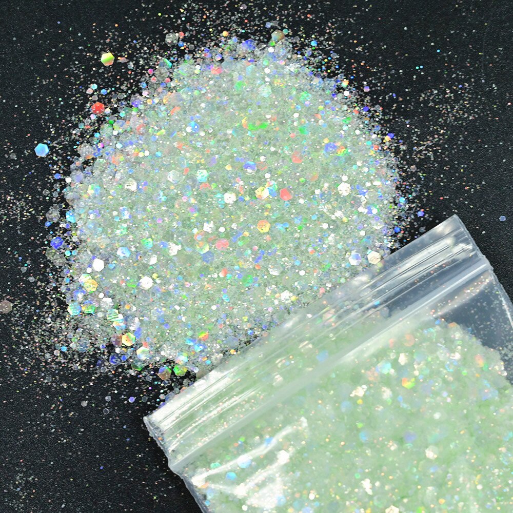 50 gram negle diamant glitter pailletter ,21 farve hvid symfoni serie/hexagon/holografisk/ neglekunst lak manicure dekoration #fd15: 11
