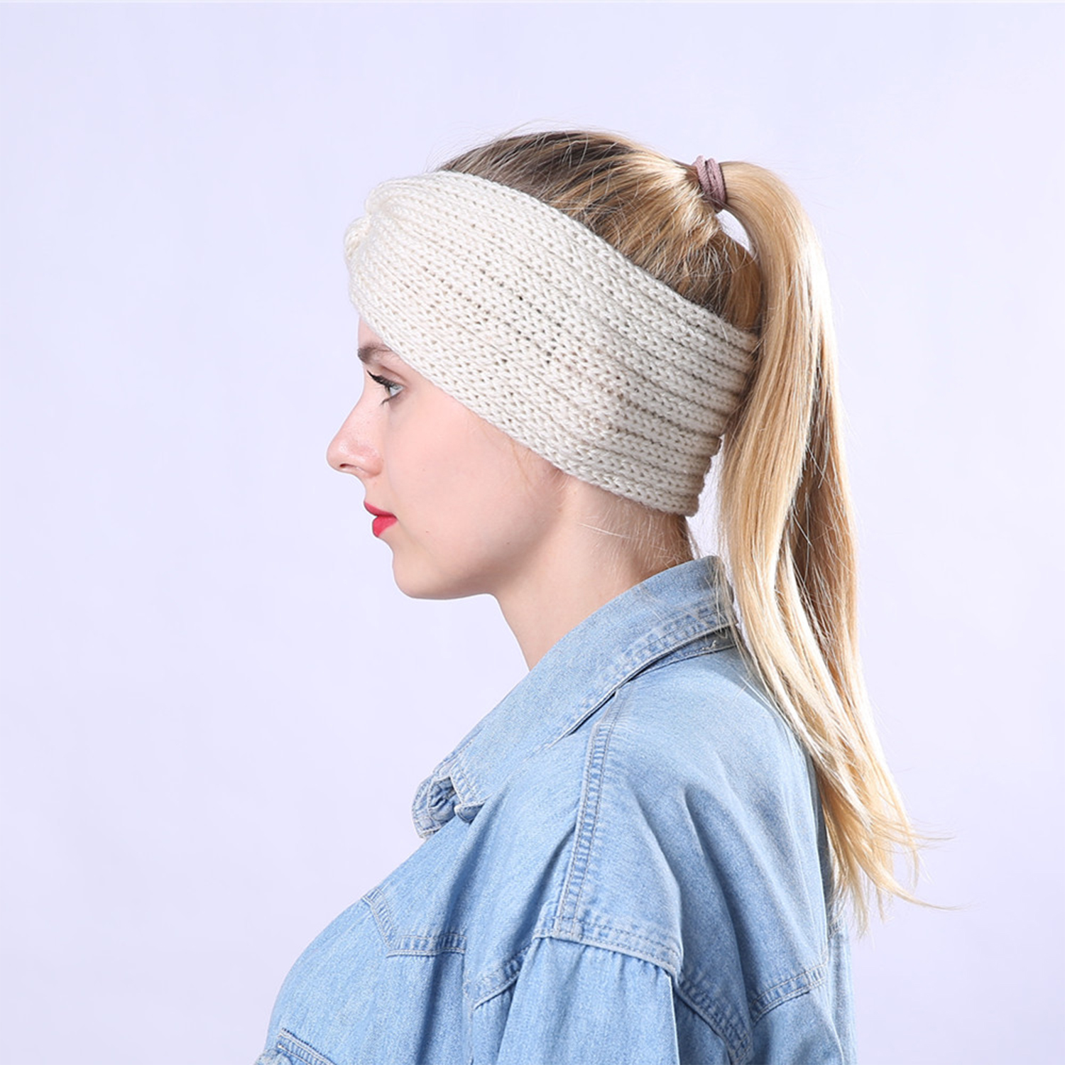 1PC fascia invernale per donna Fasce per capelli lavorate a maglia di lana Nuovo copricapo in cotone fascia elastica per capelli Accessori per capelli per ragazze