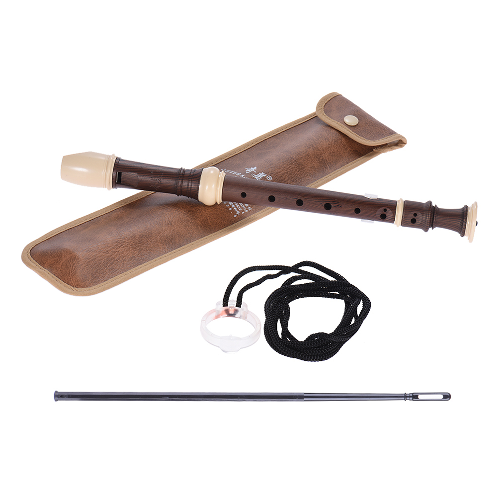 QM8A-5G 8 Hole Recorder Detachable Soprano Recorder German Style Key of C with Cleaning Rod Carrying Bag for Student