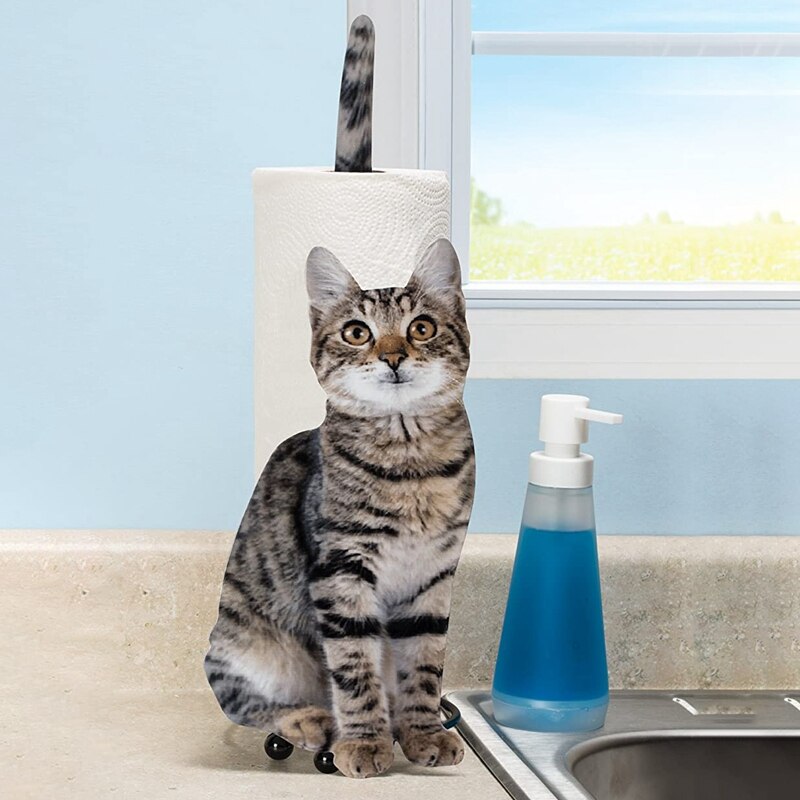 Animal Themed Decorative Toilet Roll Holders Metal Cat Free Standing Bathroom Accessory Paper Towel Paper Dispenser